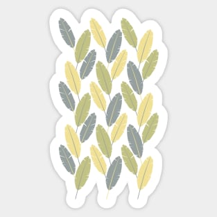 Banana leaves (Shades of yellow, green and gray) Sticker